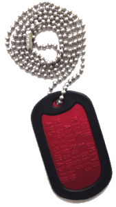 Military Dog Tags - Custom Embossed Red Tags with Chains and Silencers -  Medical Alert Tags - Tag-Z